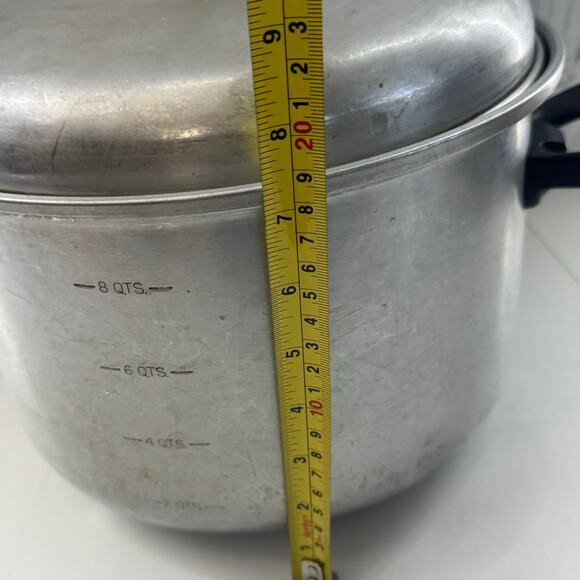 Vintage Wear Ever Large Aluminum Stock Pot 8 Quart No. 2170 W/Lid USA (READ) - Picture 7 of 10